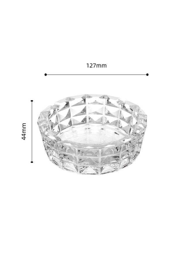 Diamond-Cut Crystal Glass Ashtray - Tabletop Decor - Premium Durable Glass with Geometric Design for Indoor/Outdoor Use - Image 2