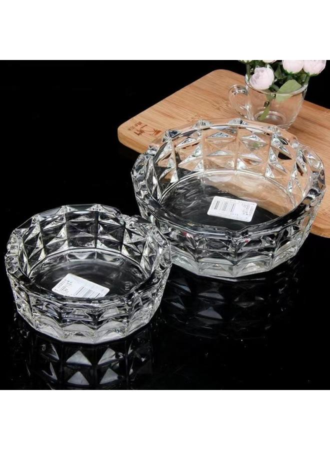 Diamond-Cut Crystal Glass Ashtray - Tabletop Decor - Premium Durable Glass with Geometric Design for Indoor/Outdoor Use - Image 4