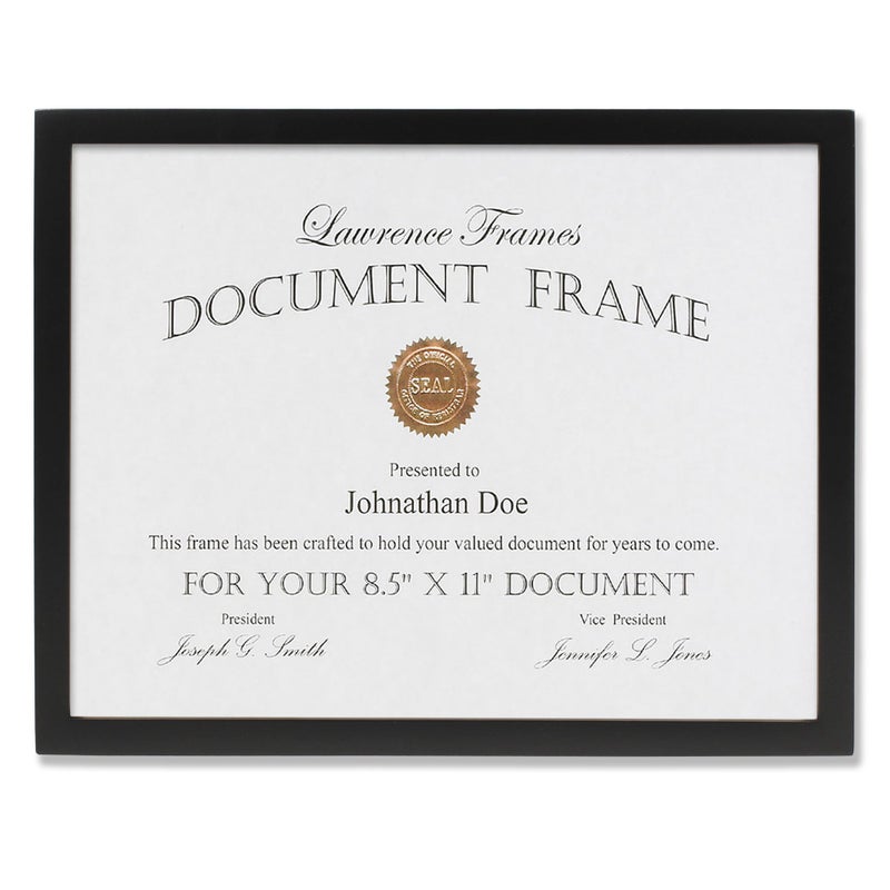 Lawrence Frames Black Wood Certificate Picture Frame, Gallery Collection, 8-1/2 by 11-Inch - Image 1