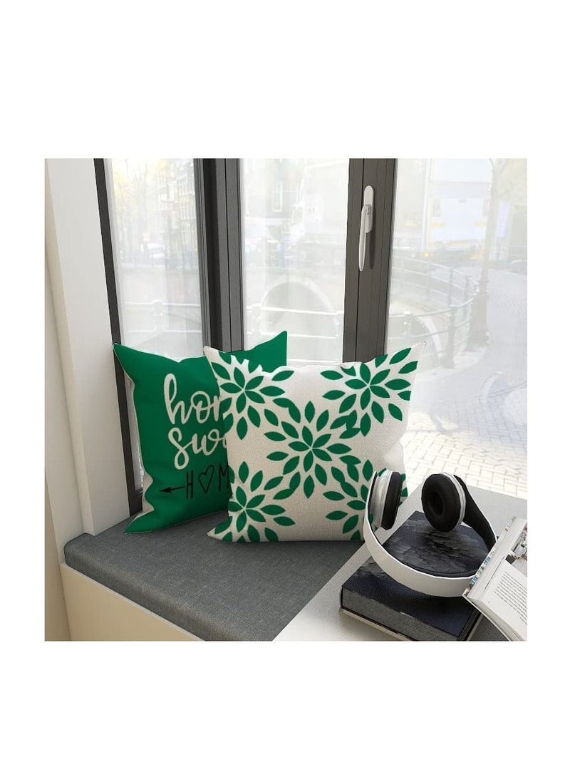 SYOSI Throw Pillow Cover Modern Sofa Decorative Pillow Covers 18x18 Set of 4 Outdoor Linen Fabric Pillow Case for Couch Bed Car Home Sofa Couch Decoration 45 45cm Green  - Image 5