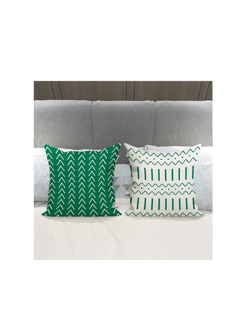 SYOSI Throw Pillow Cover Modern Sofa Decorative Pillow Covers 18x18 Set of 4 Outdoor Linen Fabric Pillow Case for Couch Bed Car Home Sofa Couch Decoration 45 45cm Green  - Image 3