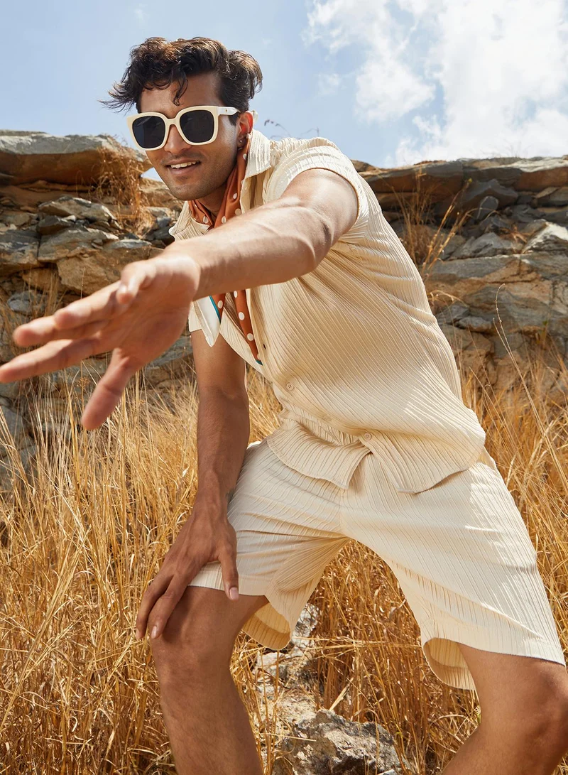 كامبوس سوترا طقم رجالي مخطط بتصميم ذاتي أصفر فاتح