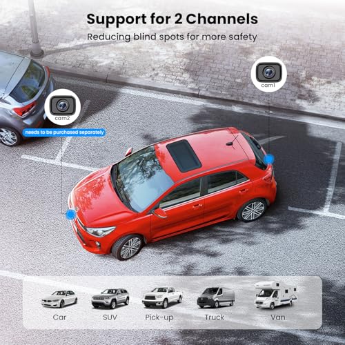 AUTO-VOX Wireless Backup Camera for Car Easy Install: No Delay 5" HD 1080P Rear View Camera with Clear Night Vision 2 Channels, IP69K Waterproof Back Up Camera System for Truck, Pickup, SUV, Van - W12 - Image 5