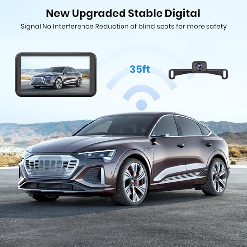 AUTO-VOX Wireless Backup Camera for Car Easy Install: No Delay 5" HD 1080P Rear View Camera with Clear Night Vision 2 Channels, IP69K Waterproof Back Up Camera System for Truck, Pickup, SUV, Van - W12 - Image 4