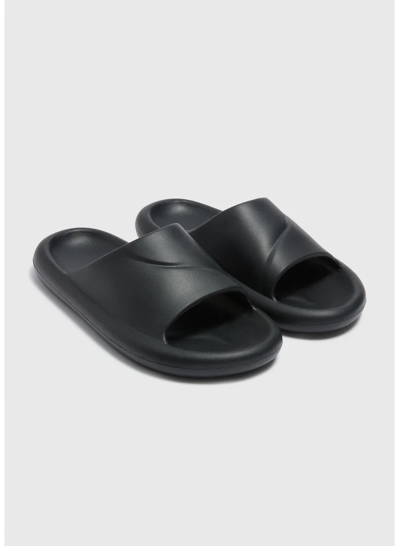 Matalan Boys Black Sliders