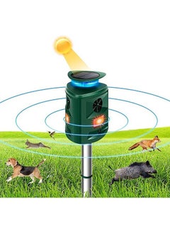 Arabest Cat Repellent, Ultrasonic Solar Outdoor Animal Repeller, Activated Waterproof Cat Repellent with Ground Stake, Motion Sensor, 5 Modes, Ultrasonic Animal Scarer for Garden Yard Field Farm  - Image 1