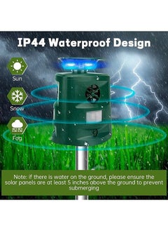 Arabest Cat Repellent, Ultrasonic Solar Outdoor Animal Repeller, Activated Waterproof Cat Repellent with Ground Stake, Motion Sensor, 5 Modes, Ultrasonic Animal Scarer for Garden Yard Field Farm  - Image 5