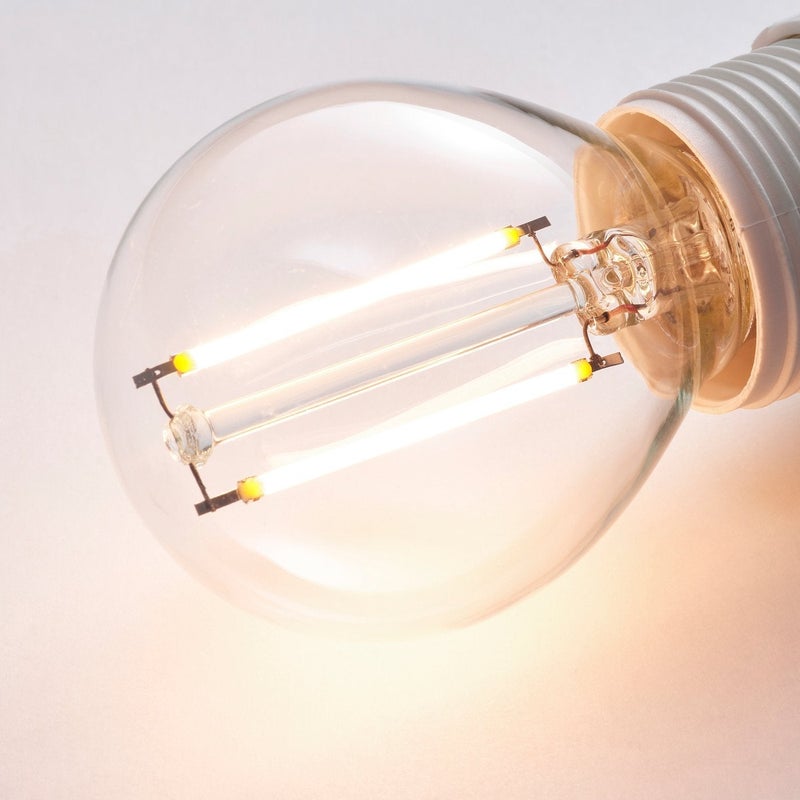 LUNNOM Retro Filament LED Bulb E14 150 Lumen, Globe Clear Glass, 45 mm - Image 2