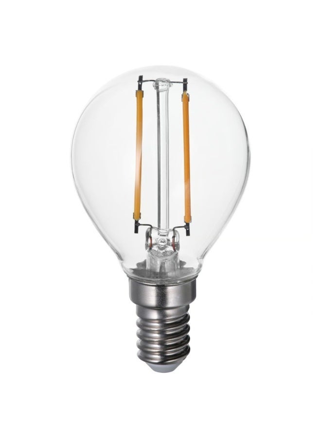 LUNNOM Retro Filament LED Bulb E14 150 Lumen, Globe Clear Glass, 45 mm - Image 1