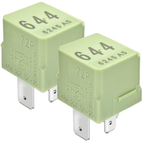 Casalytics Relay 644 4H0951253 4RA 007 791-20, 12VDC 4-Pin Relay (Pack of 2) - Compatible with V23136-J0006-X079, 92861511101, 191937503, 7M0951253A, 443951253J, 8D0951253, 8E0951253 - Image 1