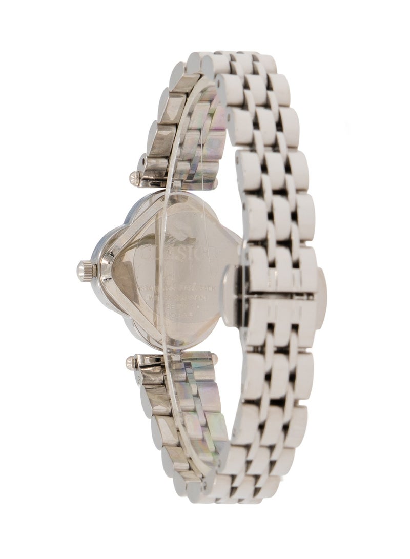 Clasico ساعة سوار ألماس الأنيقة بتصميم ورقة - لمسات فضية، ساعة نسائية عصرية ⏱️✨ - Image 3