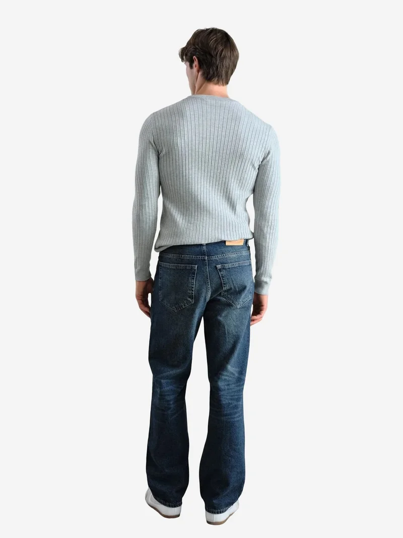 جيستو GIESTO Slim Fit Crew Neck T-Shirt with Button Detail