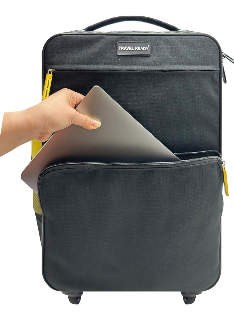 TRAVEL READY - Travel Ready 4-Wheel Lightweight Collapsible Cabin Luggage. Made of High Tensile Strength Materials. Approved for Fly Dubai Emirates Air Arabia and all Major Airlines - Image 1