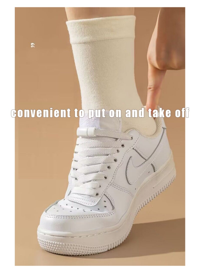 بينكو 3 قطع من أربطة الأحذية المطاطية بدون ربط، مع موصل قفل، أربطة أحذية بدون ربط (أسود/أبيض) - Image 3