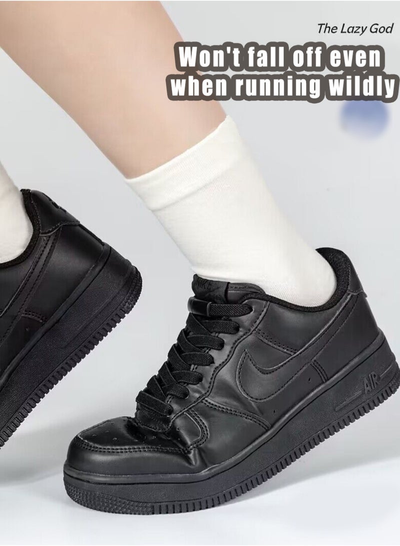 بينكو 3 قطع من أربطة الأحذية المطاطية بدون ربط، مع موصل قفل، أربطة أحذية بدون ربط (أسود/أبيض) - Image 5