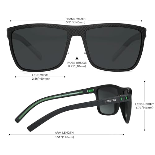 ZENOTTIC Polarized Sunglasses for Men Lightweight TR90 Frame UV400 Protection Square Sun Glasses - Image 4