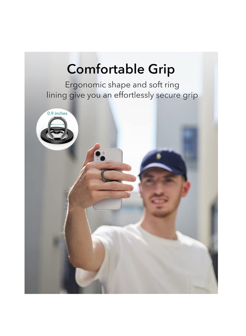 حامل حلقة الهاتف المغناطيسي HaloLock مصمم لحامل الحلقة المغناطيسية MagSafe مع قاعدة قابلة للتعديل حامل الهاتف المغناطيسي سلسلة 16/15/14/13/12 باللون الأسود - Image 3