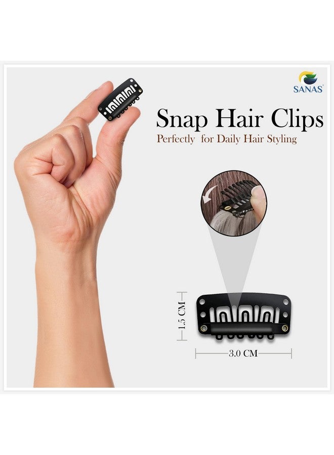 Snap Hair Clips For Women 40Pcs Clips For Hair Extensions Clip In Streaks Snap Clips Hair Extension Clips Clip In Extensions Hair Extensions Clip In Magic Grip Hair Pins 40 Pcs - Black