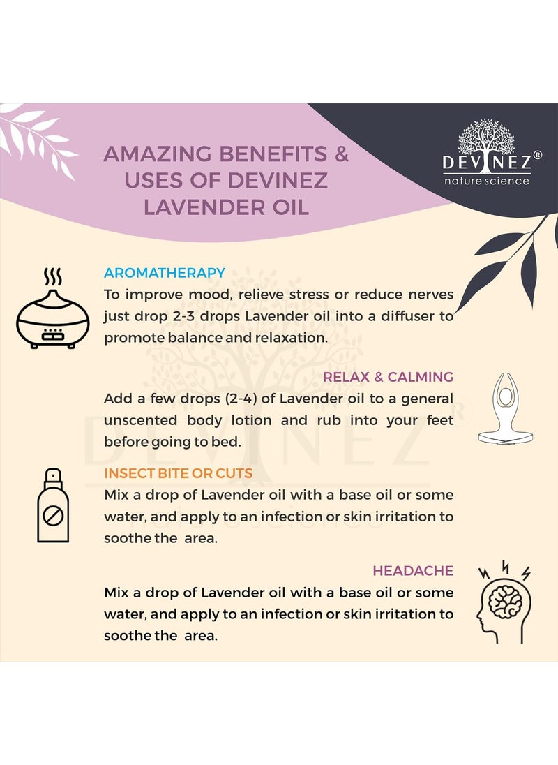 Devinez - Devinez Lavender Essential Oil, 15ml - 100% Pure, Natural & Therapeutic Grade - Exceptional Choice For Aromatherapy, Massage And Aroma Diffusers - Image 1