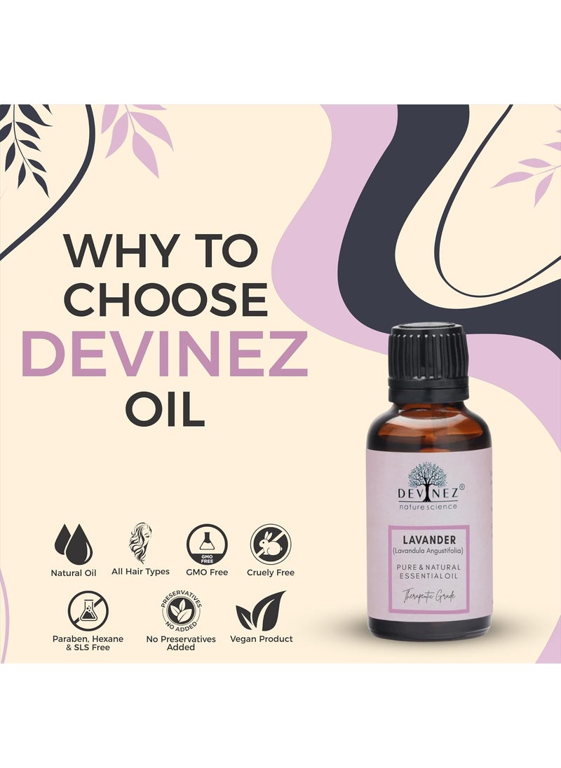 Devinez - Devinez Lavender Essential Oil, 15ml - 100% Pure, Natural & Therapeutic Grade - Exceptional Choice For Aromatherapy, Massage And Aroma Diffusers - Image 1