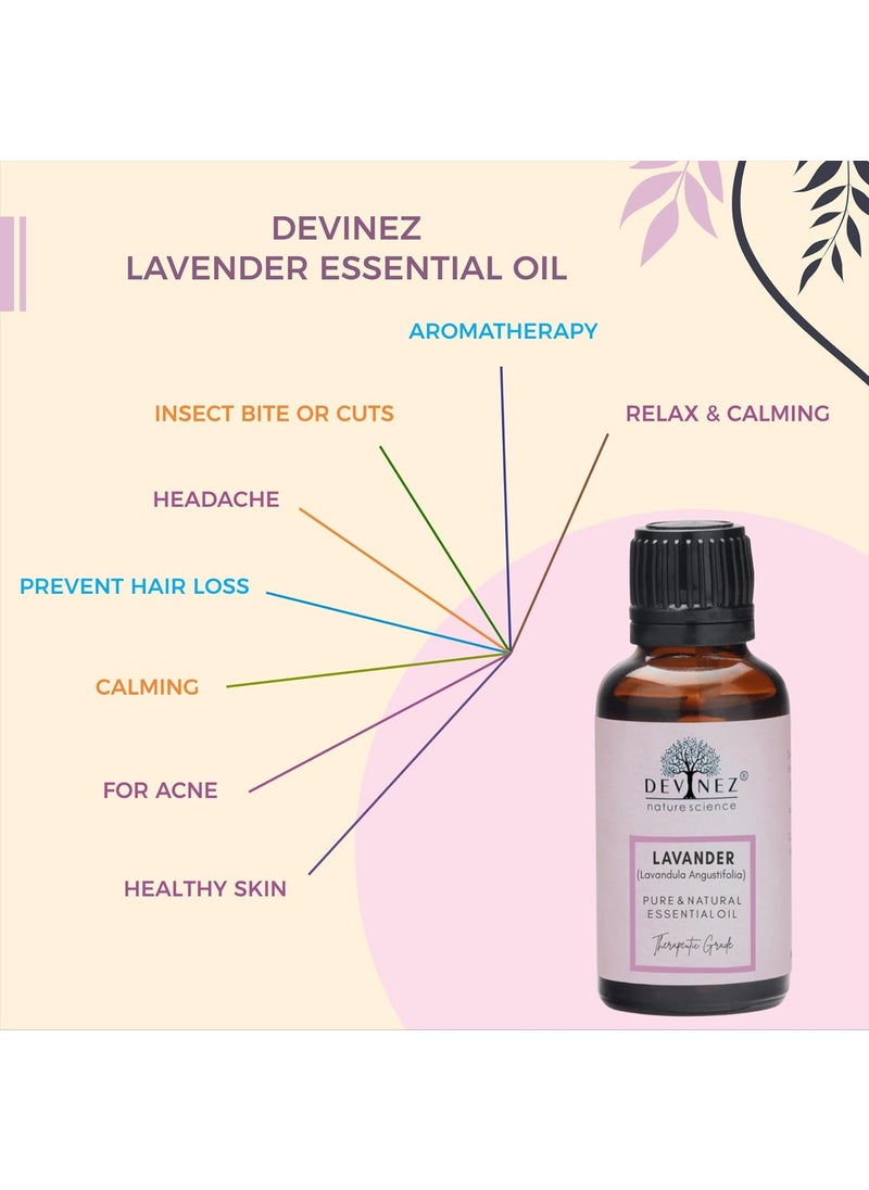 Devinez - Devinez Lavender Essential Oil, 15ml - 100% Pure, Natural & Therapeutic Grade - Exceptional Choice For Aromatherapy, Massage And Aroma Diffusers - Image 1
