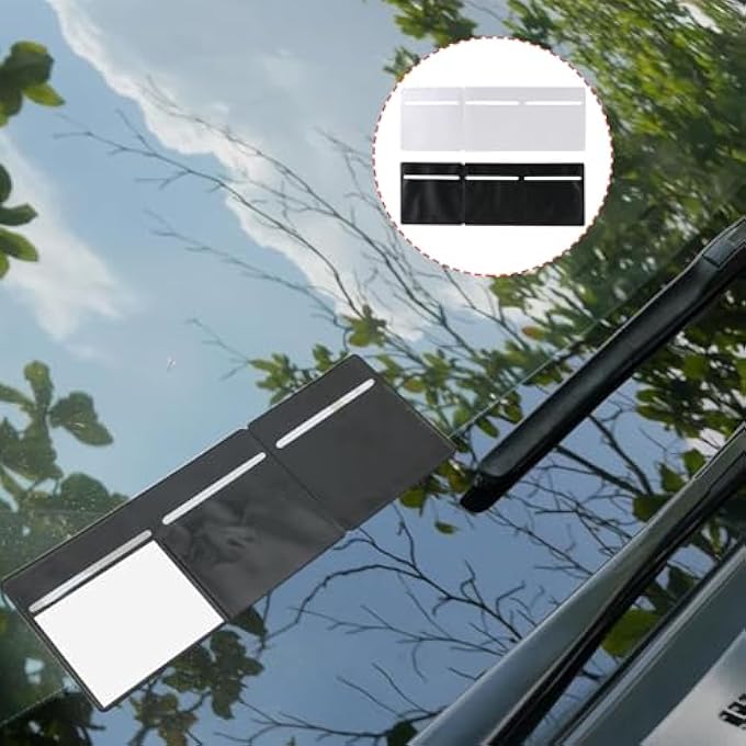 rayihni 2Pcs 3 in 1 Tax Disc Holder for Car Windscreen - Parking Permit Holder for Car Windscreen, Adhesive Self-Cling & Easy Removal, Road Tax and Insurance Certificates NCT PVC Holder - Black and White - Image 3