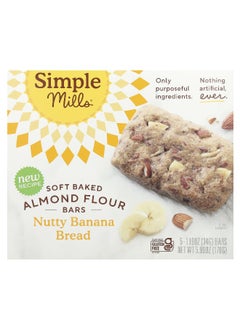 Simple Mills Simple Mills, Soft Baked Almond Flour Bars, Nutty Banana Bread, 5 Bars, 1.19 oz (34 g) Each  - Image 1