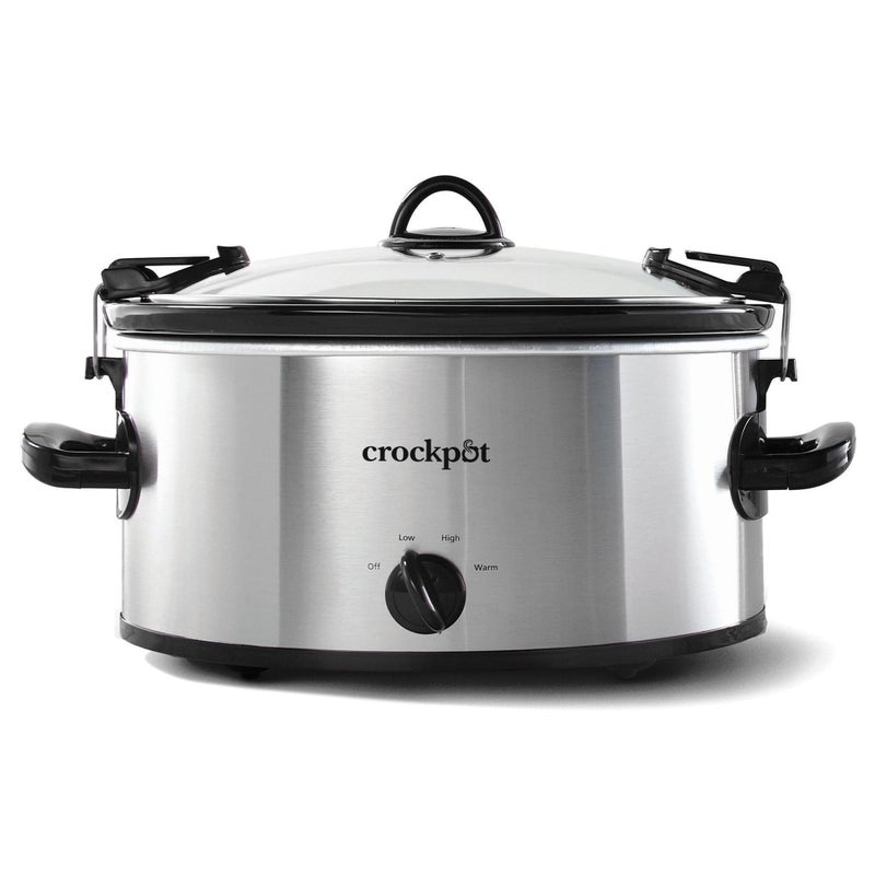 Crock-Pot SCCPVL600S Cook' N Carry 6-Quart Oval Manual Portable Slow Cooker, Silver - Image 1