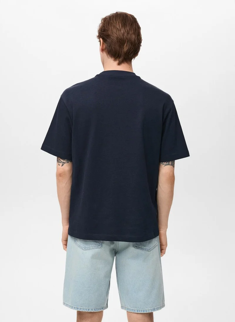 Mango Man 100% cotton relaxed-fit t-shirt