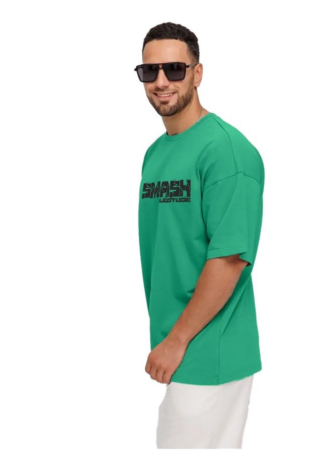 LEOTUDE - LEOTUDE Men's Cottonblend Oversized Half Sleeve Round Neck Shirt (Fs49_Rama_Hulk_P_Green_2Xl) - Image 1