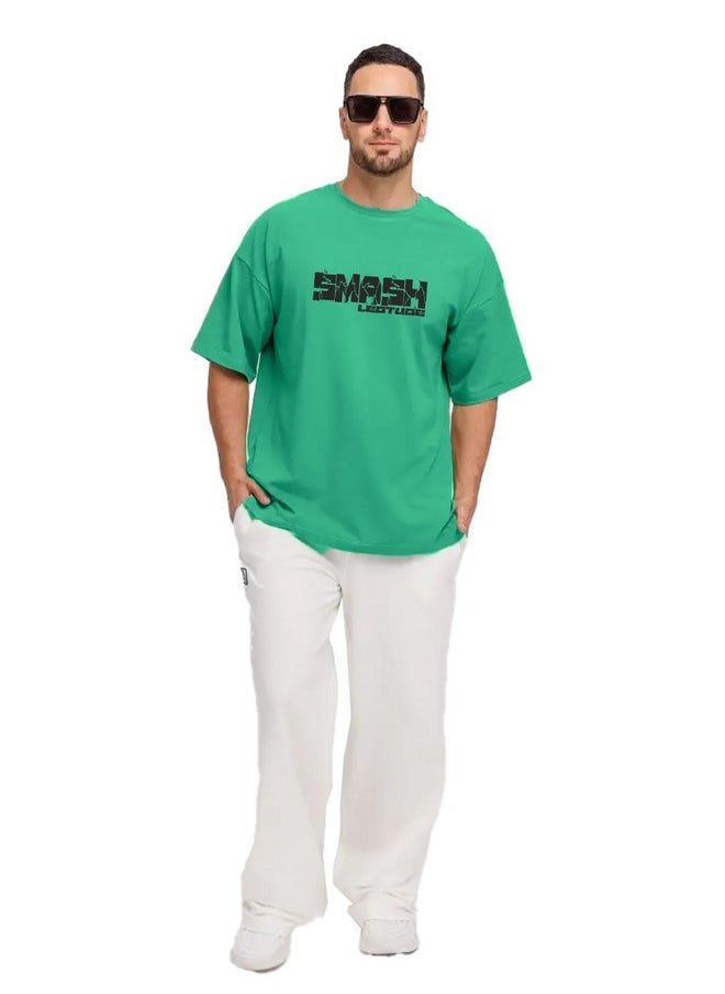 LEOTUDE - LEOTUDE Men's Cottonblend Oversized Half Sleeve Round Neck Shirt (Fs49_Rama_Hulk_P_Green_2Xl) - Image 1