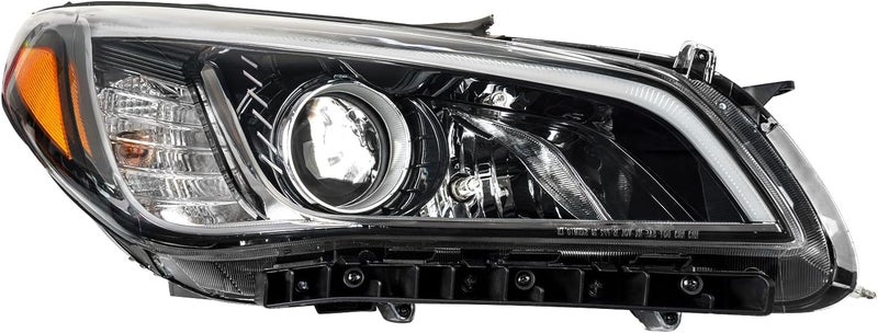 PHILTOP Headlight Assembly for 2015-2017 Hyundai Sonata Passenger Side - Black Housing, Amber Reflector, Clear Lens - Image 1