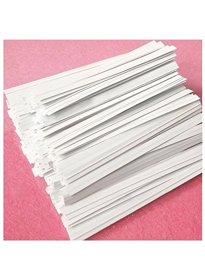 Easytle White Paper Twist Ties 100 Pcs 5" Reusable Bread Ties Twisty-ties White Twist Ties Bag Ties Twist Ties for Bags Bread Wire Ties Reusable Twist Tie for Party Cello Candy Bread Coffee Bags Cake Pops  - Image 1