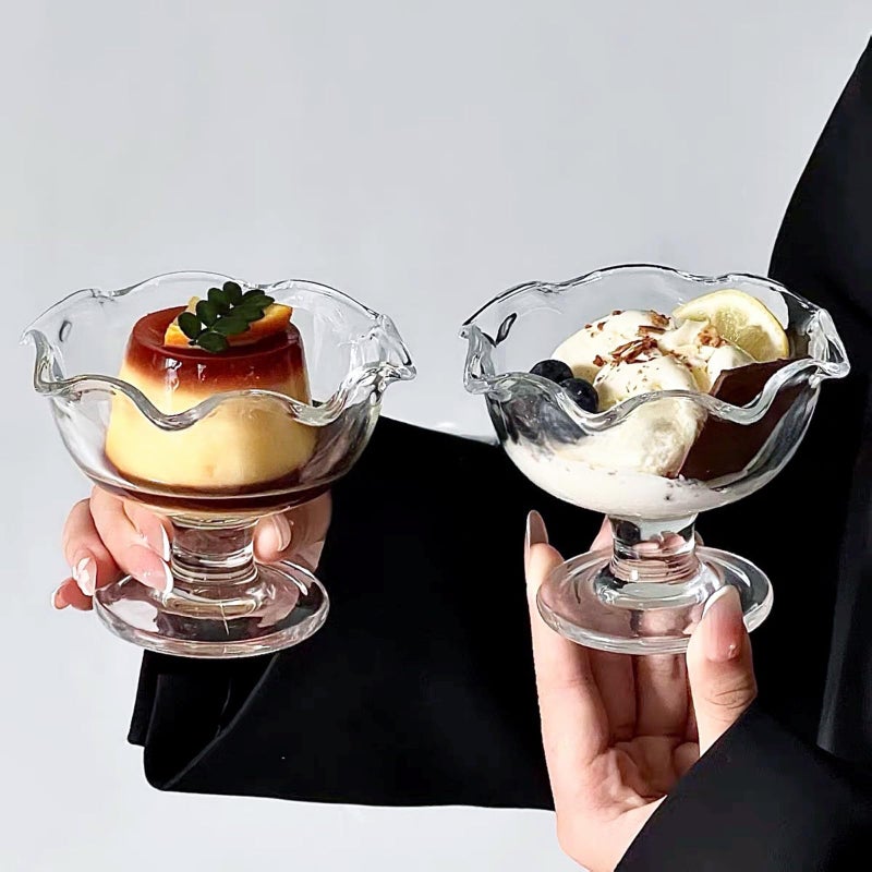 Opexscal 6oz Glass Dessert Bowls Set of 4, Elegant Ice Cream Cups, Dessert Cups, for Sundae, Fruit, Ice Cream, Pudding, small snacks - Image 3