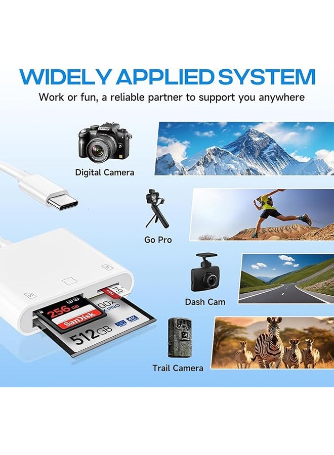 USB C SD Card Reader for iPhone 17/16/15/iPad/Mac, 3 in 1 USBC Memory Card Reader with Compact Flash/CF/SD/TF Card, Digital Camera Adapter iPhone SD Card Reader Compatible with MacBook Pro/Air - Image 5