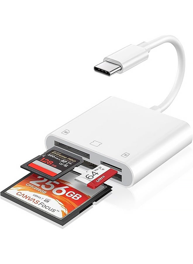 USB C SD Card Reader for iPhone 17/16/15/iPad/Mac, 3 in 1 USBC Memory Card Reader with Compact Flash/CF/SD/TF Card, Digital Camera Adapter iPhone SD Card Reader Compatible with MacBook Pro/Air - Image 1
