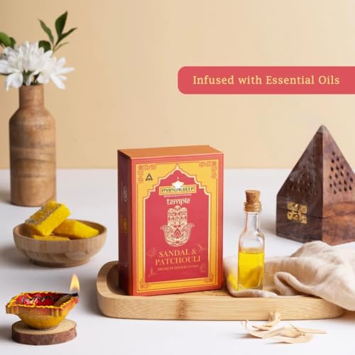 Mangaldeep Temple Premium Bambooless Dhoop Cones - Sandal & Patchouli - Ceramic Stand Inside - Charcoal Free (40 Cones) - Image 5