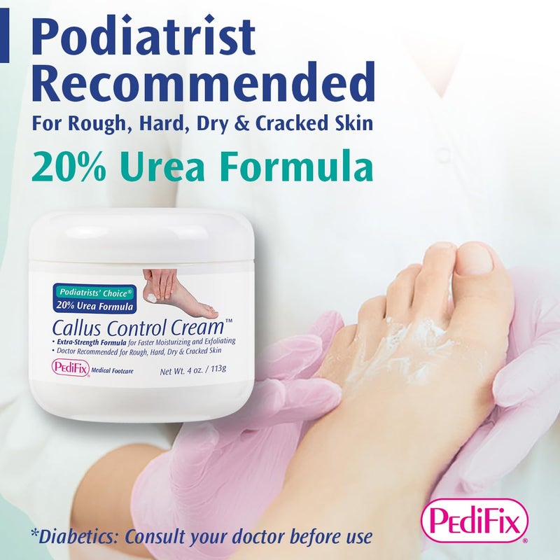 pedifix كريم القدمين بيديفيكس باختيار أطباء القدم 20% يوريا للتحكم في الكالو بقوة إضافية 4 أونصات (113 جرام) - علاج احترافي للقدمين الجافتين والمتشققتين، الكالو وتخفيف العناية بالقدم - Image 4