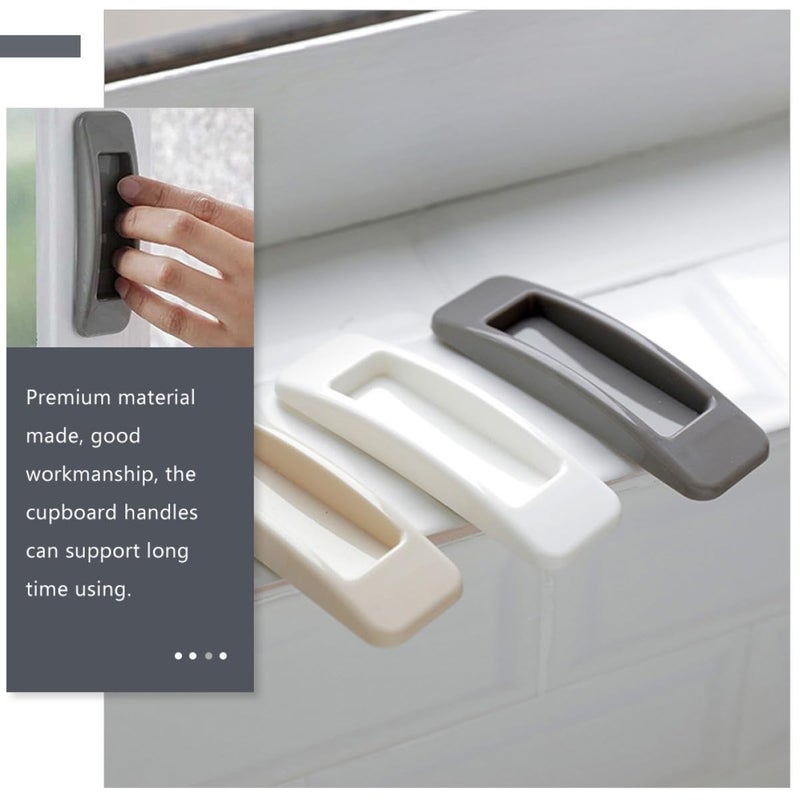 20pcs Gray Self Adhesive Cabinet Handles Stick On Drawer Pulls For Furniture - Image 4