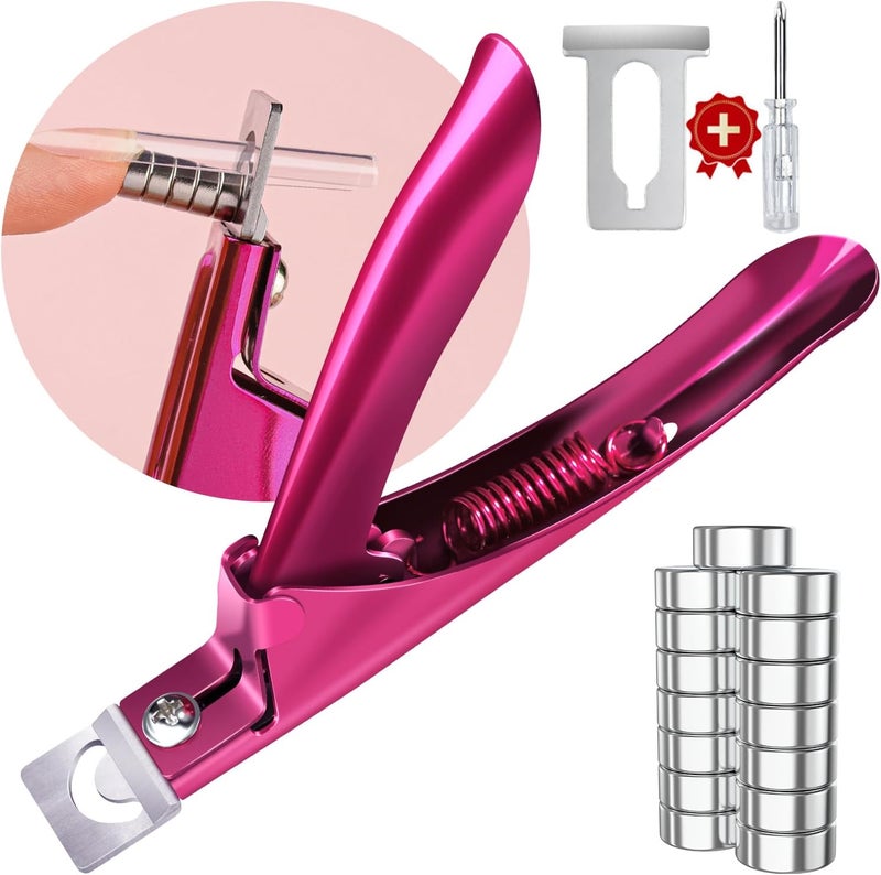 GA&EN Violet Red Adjustable Nail Clippers with Magnet Sizers - Image 1