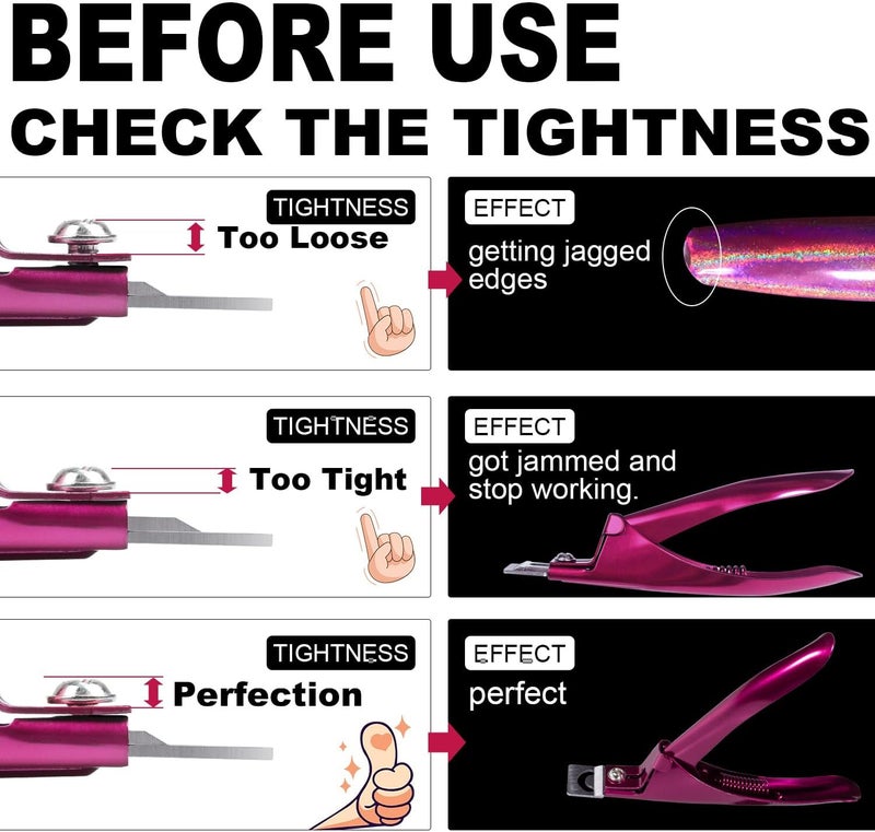 GA&EN Violet Red Adjustable Nail Clippers with Magnet Sizers - Image 5
