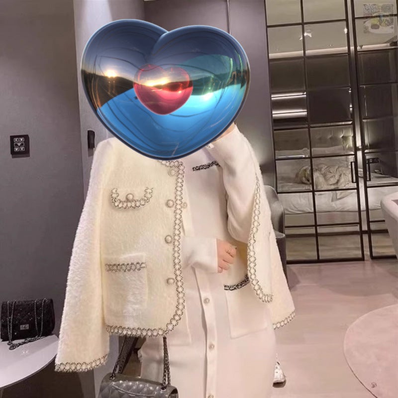 2024 ربيع وخريف وشتاء أسلوب جديد صغير عطر أنيق سهل المطابقة جاكيت أسلوب كوري كاردigan فضفاض من الصوف أسلوب المشاهير - Image 3