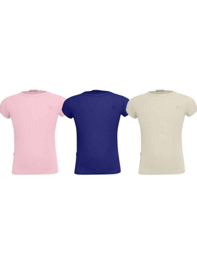 Girls' Short-Sleeve Cotton T-Shirt (3-Pack) – TS 313