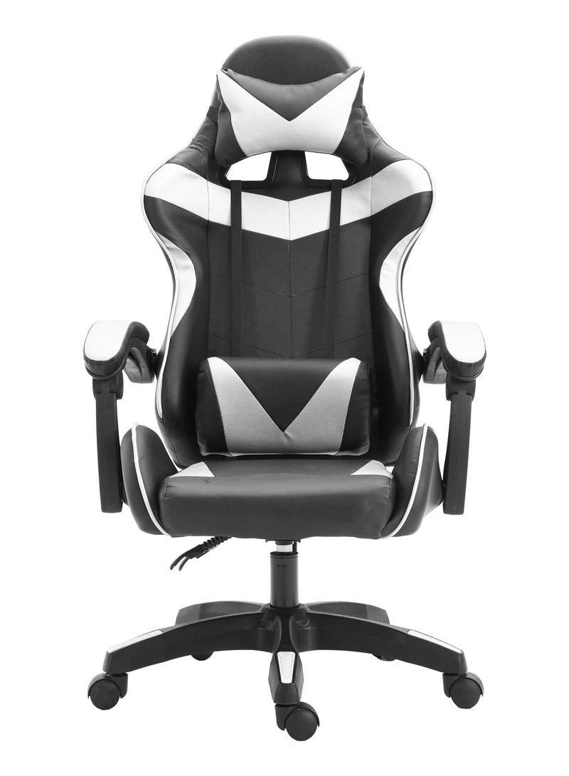 Funz Gaming Chair Office Chair Ergonomic High Back Gaming Chairs Reclining & Height Adjustable Computer Chair with Neck and Lumbar Support Comfortable Chairs Black/White  - Image 1