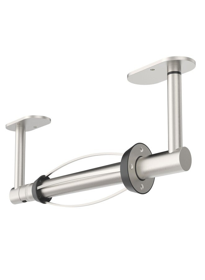 WZRUA Paper Towel Holder Under Cabinet, Single Hand Operable Roll Holder with Damping Effect,Self-Adhesive or Drilled SUS304 Stainless Steel for Kitchen Bathroom,Brushed Nickel - Image 1