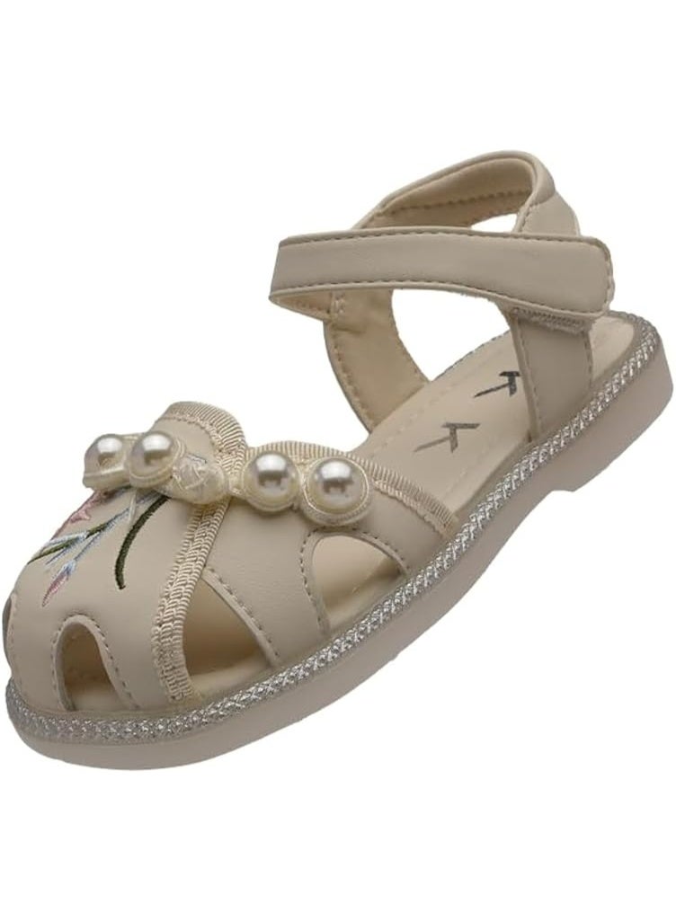 Lucky Kids Girls Toddler/Little Kid Closed-Toe Flower Summer Dress Sandals Flat Shoes - Image 1