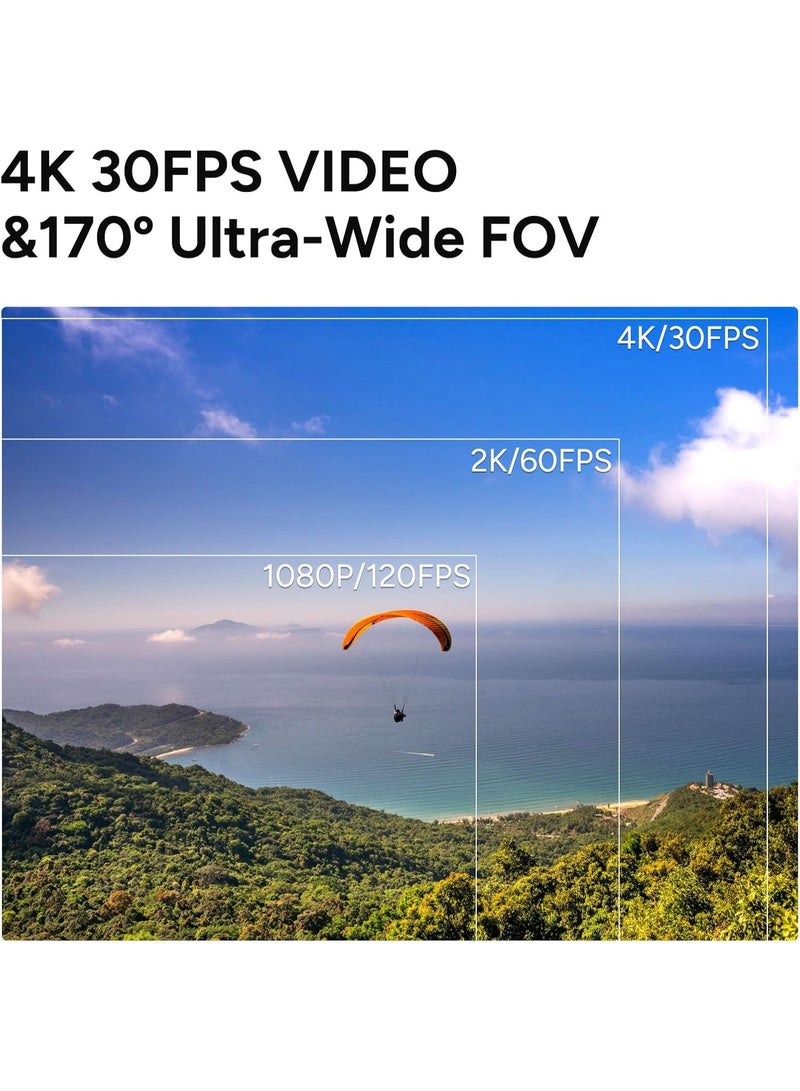 SJCAM C110+ Standard Combo, 4K Pocket Action Camera, 170° FOV, 6-Axis Stabilization, Mini Body Cam, Waterproof, Wearable, Portable POV, Built-in Spkr & Mic for Vlogging, with Helmet Mount Kits, Black - Image 3