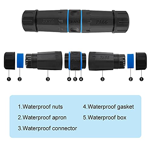 iwillink Waterproof RJ45 Coupler, Shielded Female to Female Waterproof Ethernet Coupler, IP68 Ethernet Outdoor LAN Cable Connector for Cat5e/Cat6/Cat7 Ethernet Cable, (2 Pack) - Image 4