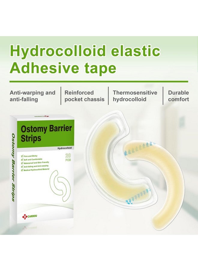 CARBOU Carbou 20 Pcs Elastic Ostomy Barrier Strips - Medical Grade Hydrocolloid Waterproof Leak - Skin Adhesive Ostomy Barrier Tape for Colostomy Stoma Bags  - Image 2