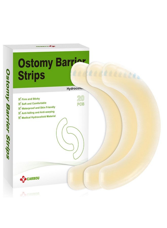 CARBOU Carbou 20 Pcs Elastic Ostomy Barrier Strips - Medical Grade Hydrocolloid Waterproof Leak - Skin Adhesive Ostomy Barrier Tape for Colostomy Stoma Bags  - Image 1